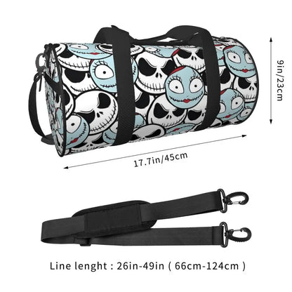 Sac fourre-tout de plage personnalisé Jack Skellington pour femmes, squelette vivant, grand compartiment, sacs de voyage pour salle de sport et plage
