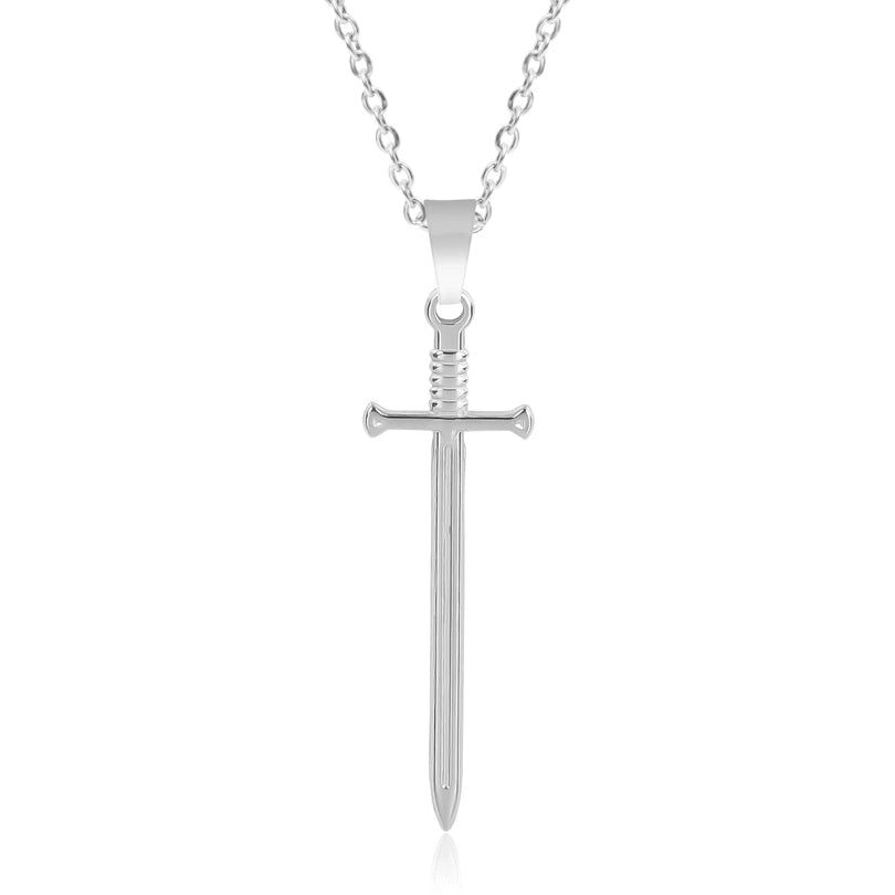 Pendentifs épée, chaîne de cou, bijoux en acier inoxydable, collier pour femmes/hommes, breloque gothique, accessoires Steam Punk, ras de cou