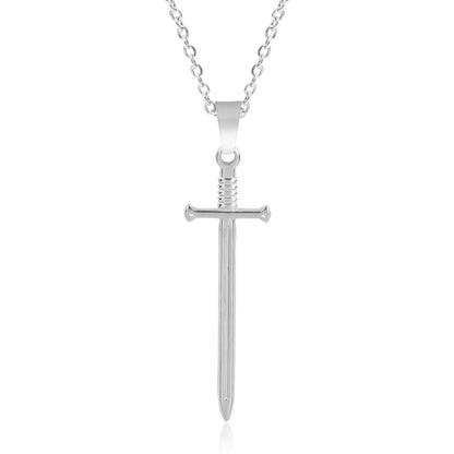 Pendentifs épée, chaîne de cou, bijoux en acier inoxydable, collier pour femmes/hommes, breloque gothique, accessoires Steam Punk, ras de cou