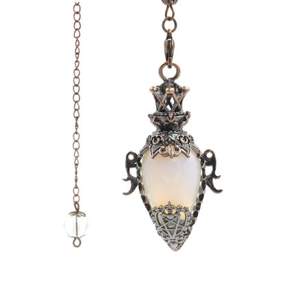 pendule spirituel veritable en cristal de quartz rose obsidienne, grand pendentif , ystes d'atterrissage, pendule radiesthésie pierre naturelle  précieuses pendules divinatoire en pierres spiritualité X202
