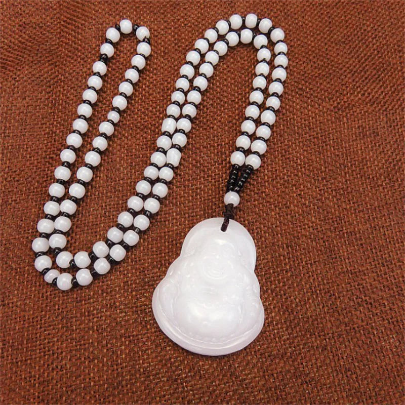 Colliers avec pendentif bouddha noir et vert pour femmes, amulette de Style chinois Maitreya, bijoux, nouveau Style, livraison directe