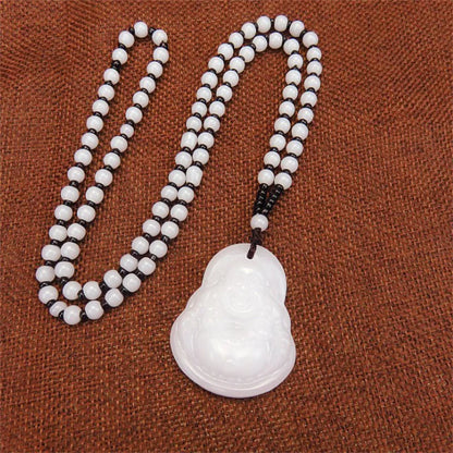 Colliers avec pendentif bouddha noir et vert pour femmes, amulette de Style chinois Maitreya, bijoux, nouveau Style, livraison directe