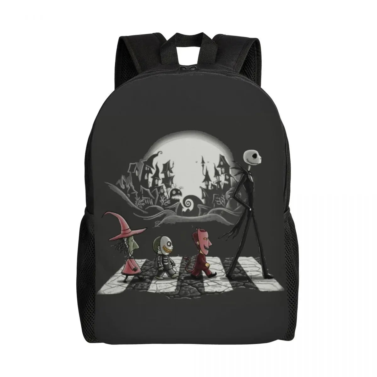 Sac à dos de voyage personnalisé citrouille King Jack Skellington souriant, sac à livres pour ordinateur d'école, le cauchemar avant noël