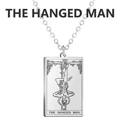 Dawapara – collier de cartes de Tarot pour femmes, en acier inoxydable, amulette de richesse, Tarot classique, arcanes majeurs, bijoux de Divination