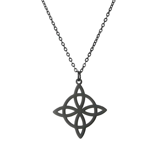 Collier Vintage avec nœud de sorcière pour femmes, pendentif porte-bonheur, amulette de Protection des celtiques irlandais, en acier inoxydable, bijoux Wicca, cadeau