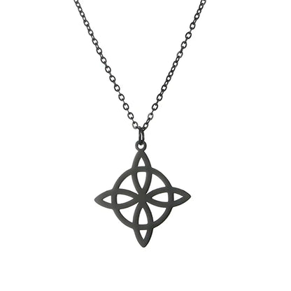 Collier Vintage avec nœud de sorcière pour femmes, pendentif porte-bonheur, amulette de Protection des celtiques irlandais, en acier inoxydable, bijoux Wicca, cadeau