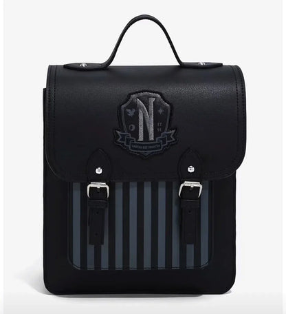 GerGift-Sac à Dos d'Université pour Enfant, Sacoche d'Écolière, Sacoche de Rangement pour Cosplay du Mercredi Addams