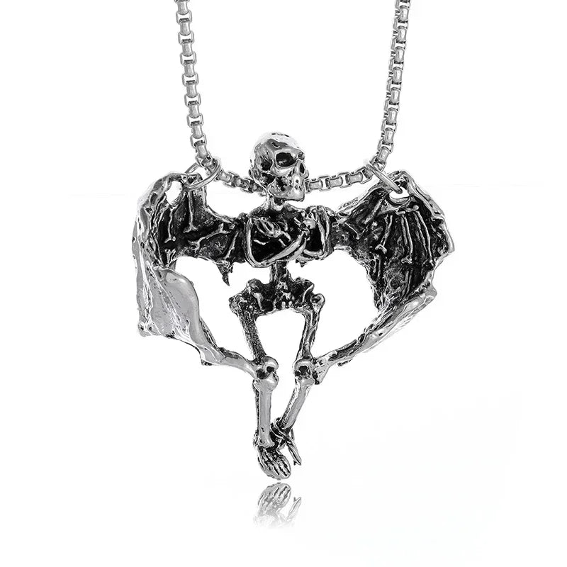 Collier pendentif tête de mort gothique Nina ifixion pour homme, punk vintage, bondage, démon, motard, rock, exorciste, bijoux, cadeau d'Halloween