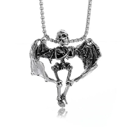 Collier pendentif tête de mort gothique Nina ifixion pour homme, punk vintage, bondage, démon, motard, rock, exorciste, bijoux, cadeau d'Halloween