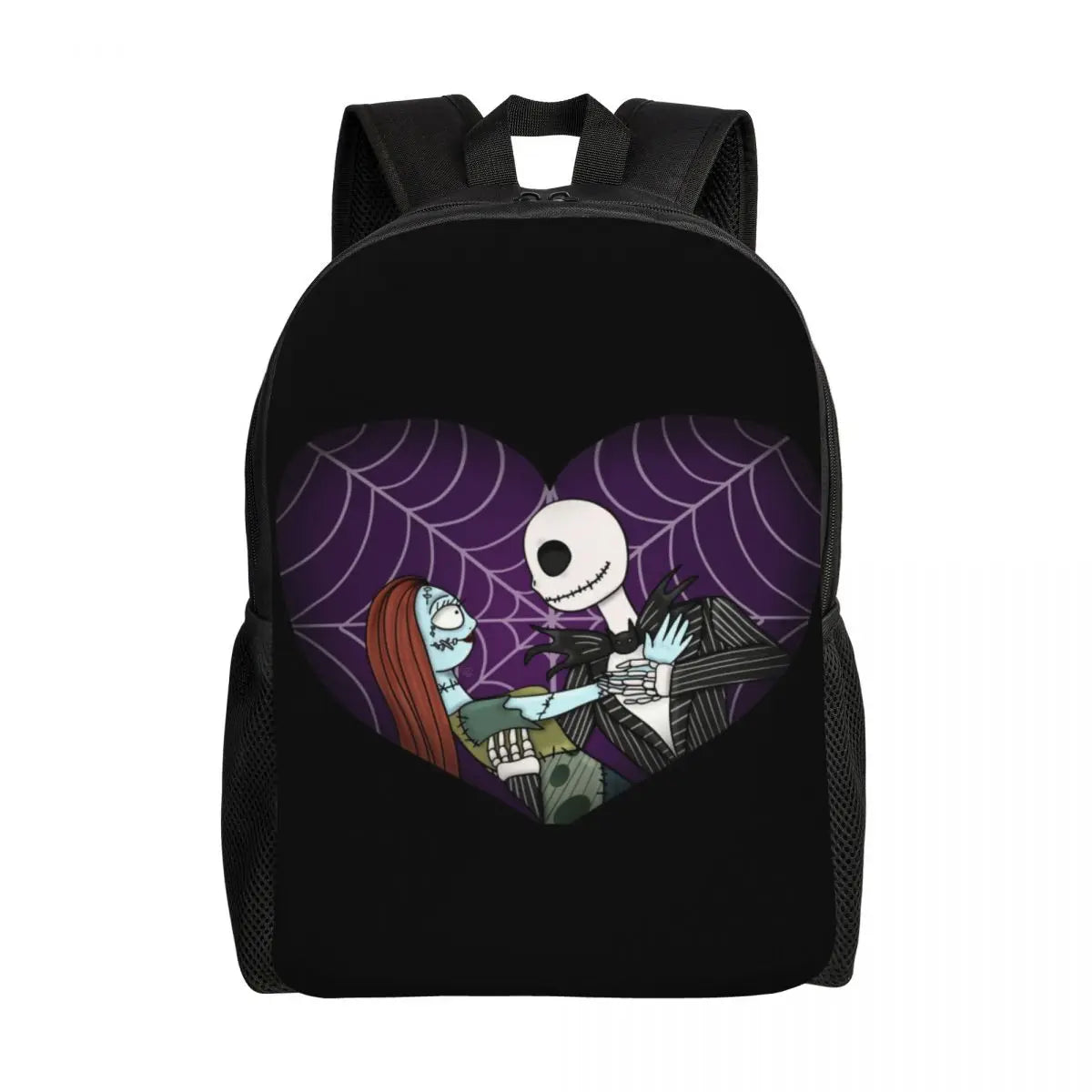 Sac à dos de voyage personnalisé citrouille King Jack Skellington souriant, sac à livres pour ordinateur d'école, le cauchemar avant noël