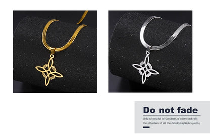 Collier Vintage avec nœud de sorcière pour femmes, pendentif porte-bonheur, amulette de Protection des celtiques irlandais, en acier inoxydable, bijoux Wicca, cadeau
