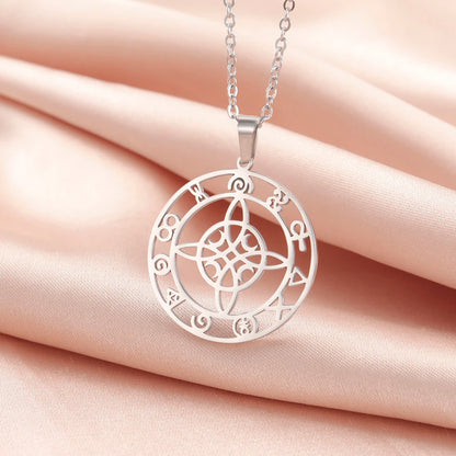 Dawapara-Collier à Nministériels d de Sorcière en Acier Inoxydable pour Femme, Amulette de Protection, Bijoux Wiccan