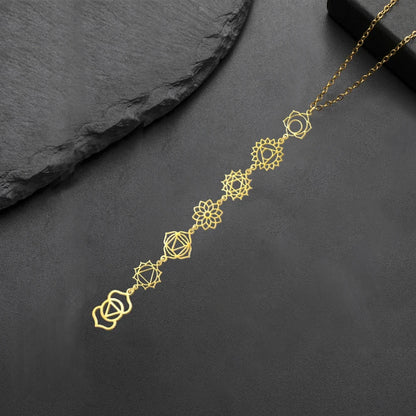 Collier de Yoga 7 chakras, pendentif en acier inoxydable pour méditation, cadeau spirituel Boho