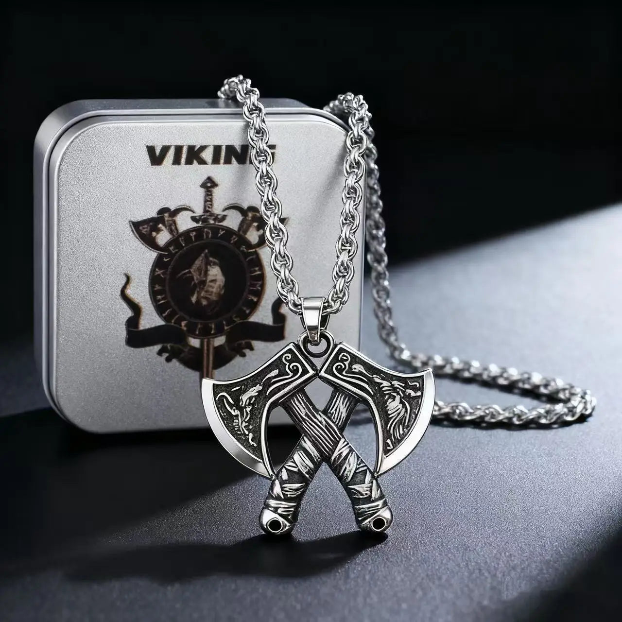 YQ 316L acier inoxydable Viking hache pendentif chaîne collier pour hommes bijoux accessoire cadeau livraison directe articles
