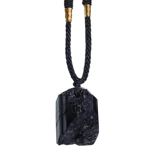 Collier Tourmaline noire naturelle, 1 pièce, bijoux Chakra de roche minérale, pendentif en pierre de cristal de Quartz pour homme, forme irrégulière