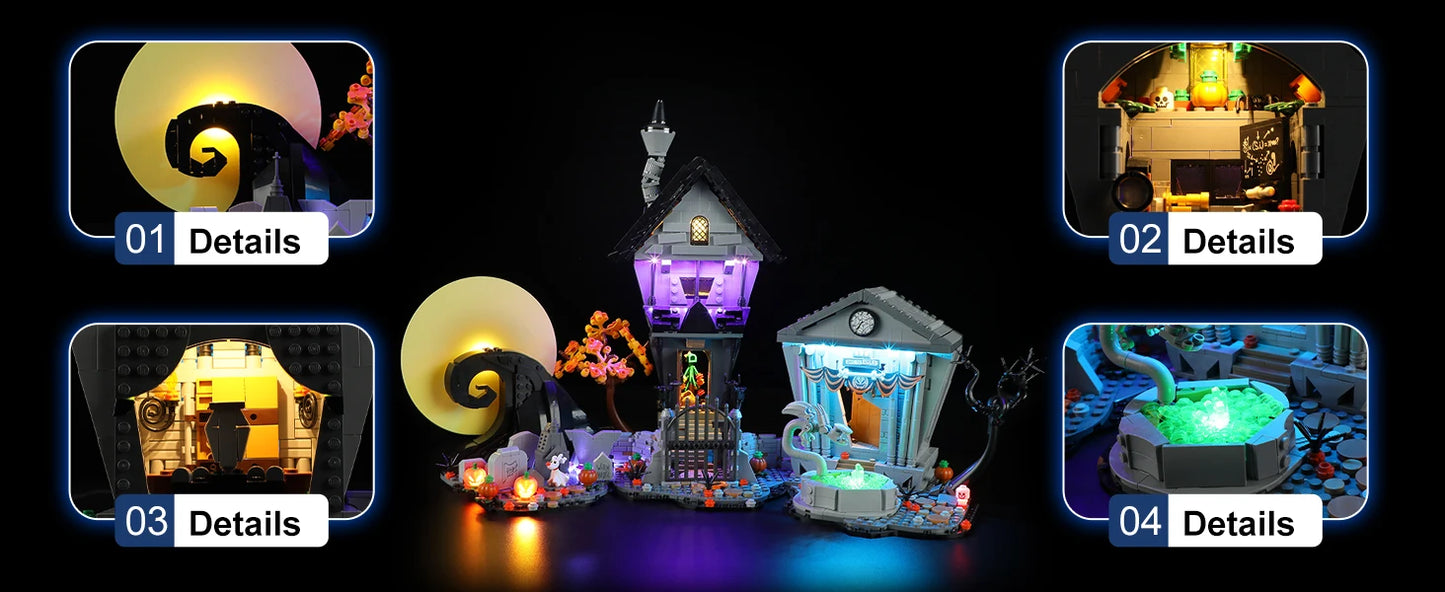 Hprosper lumière LED pour LEGO 21351 Disney Tim Burton le cauchemar avant noël lampe décorative avec boîte à piles