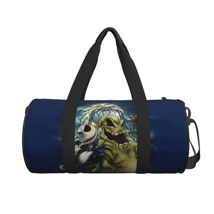 Sac fourre-tout de plage personnalisé Jack Skellington pour femmes, squelette vivant, grand compartiment, sacs de voyage pour salle de sport et plage