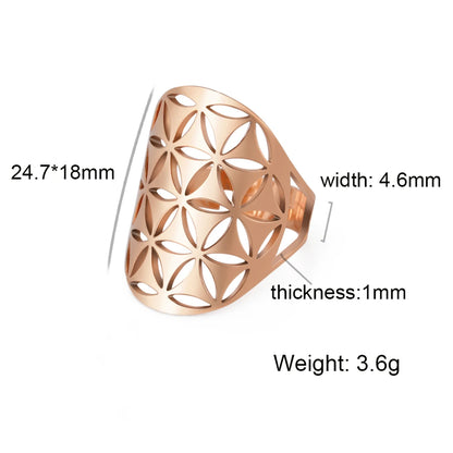 EUEAVAN – bague fleur de vie en acier inoxydable, géométrie sacrée archange Metatron, amulette réglable, bijoux cadeau, vente en gros