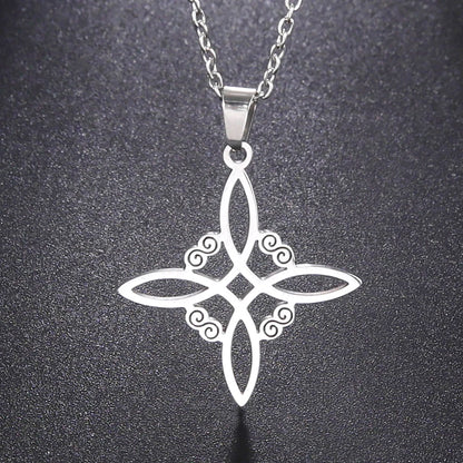 Dawapara-Collier à Nministériels d de Sorcière en Acier Inoxydable pour Femme, Amulette de Protection, Bijoux Wiccan