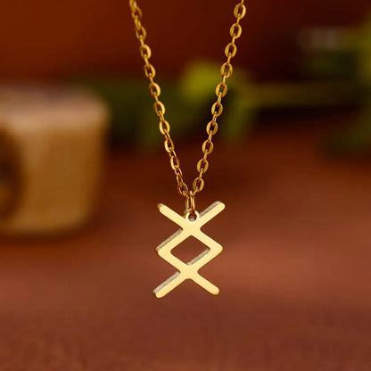 Vikings Rune pendentif collier en acier inoxydable pour femmes raffiné nordique runique pendentifs accessoires bijoux cadeau