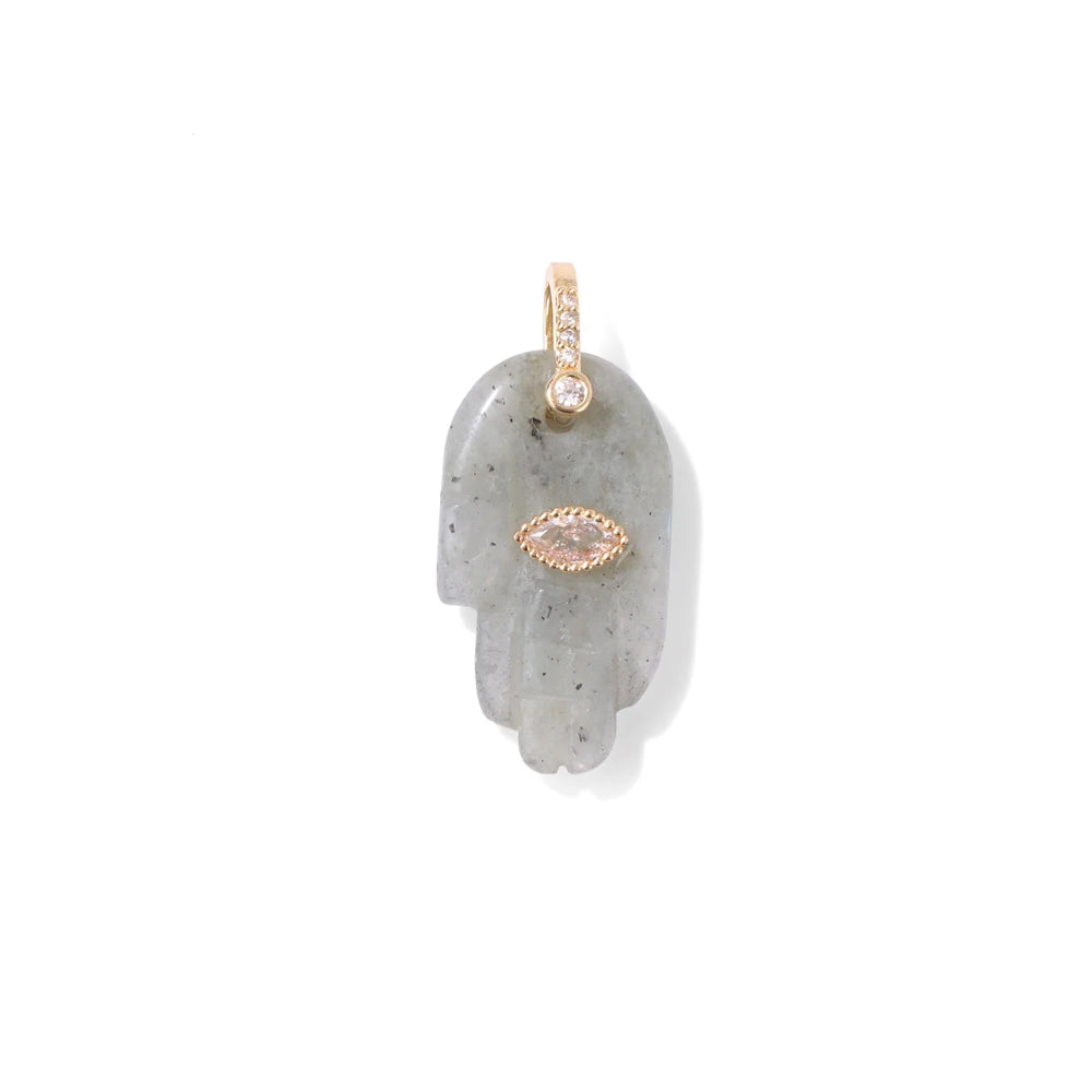 Pendentif main de Fatima Hamsa mauvais œil, Lapis Lazuli, améthystes, Rose, quart, pierre naturelle, breloque pour la fabrication de colliers, accessoires de Bracelet