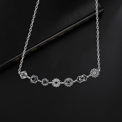 Collier de Yoga 7 chakras, pendentif en acier inoxydable pour méditation, cadeau spirituel Boho