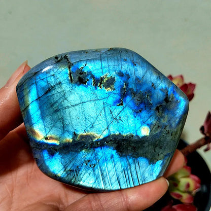 Pierre naturelle bleu jaune Labradorite cristal forme libre méditation sorcellerie Reiki guérison coeur Feng Shui cristal décor de chambre