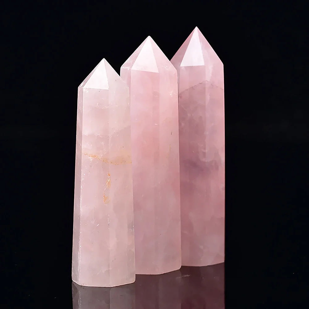Pierre naturelle et cristaux pointe baguette sorcellerie Quartz Rose améthyste décoration de la maison pierres minérales artisanat salle Aquarium décor