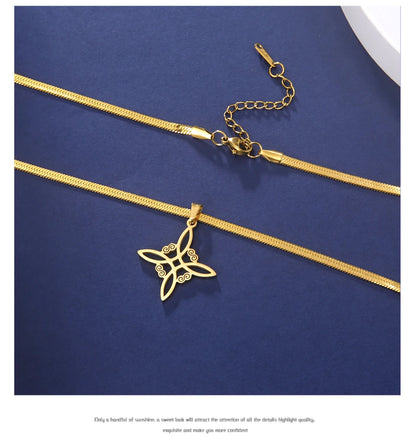 Collier Vintage avec nœud de sorcière pour femmes, pendentif porte-bonheur, amulette de Protection des celtiques irlandais, en acier inoxydable, bijoux Wicca, cadeau