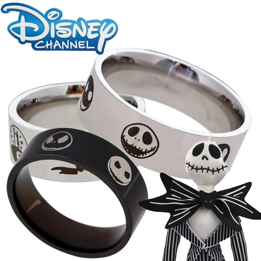 The Nightmare Before Christmas Anime Figure Jack Ring, Cute Head DreyCouple Rings, Accessoires en acier inoxydable, Cadeaux d'Halloween