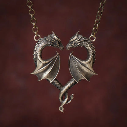 Collier Pterosaurio mystérieux, bijoux Viking, accessoires gothiques, rétro, païen, coeur, dragon, amour, cadeau, tour de cou pour femme et homme