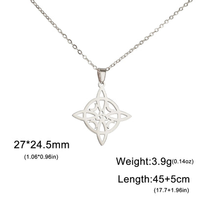 Collier Vintage avec nœud de sorcière pour femmes, pendentif porte-bonheur, amulette de Protection des celtiques irlandais, en acier inoxydable, bijoux Wicca, cadeau