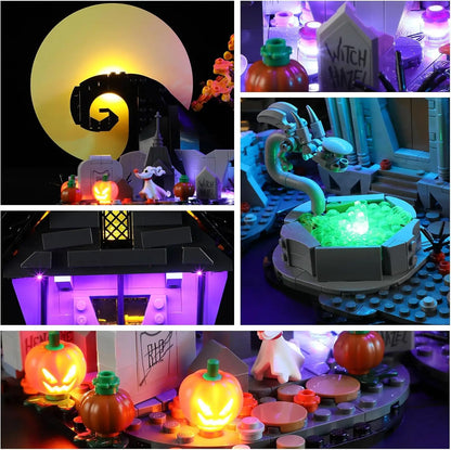 Hprosper lumière LED pour LEGO 21351 Disney Tim Burton le cauchemar avant noël lampe décorative avec boîte à piles