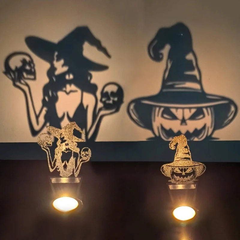 Support d'ombre amusant, bougeoir métallique, décoration d'halloween, ornements de bureau, bougies chauffe-plat effrayantes, décoration de fête