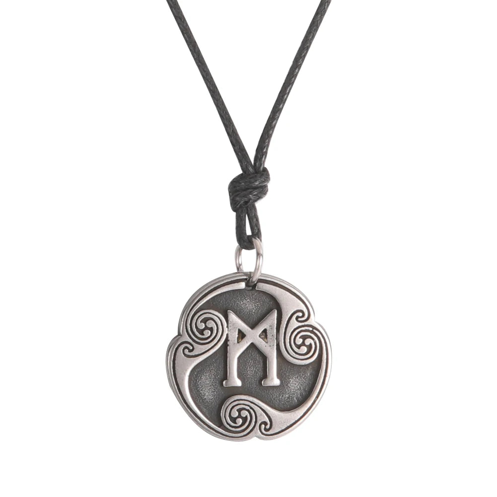 EUEAVAN rétro mystérieux Runes collier Viking bijoux corde chaîne réglable colliers en acier inoxydable pendentif amulette bijoux