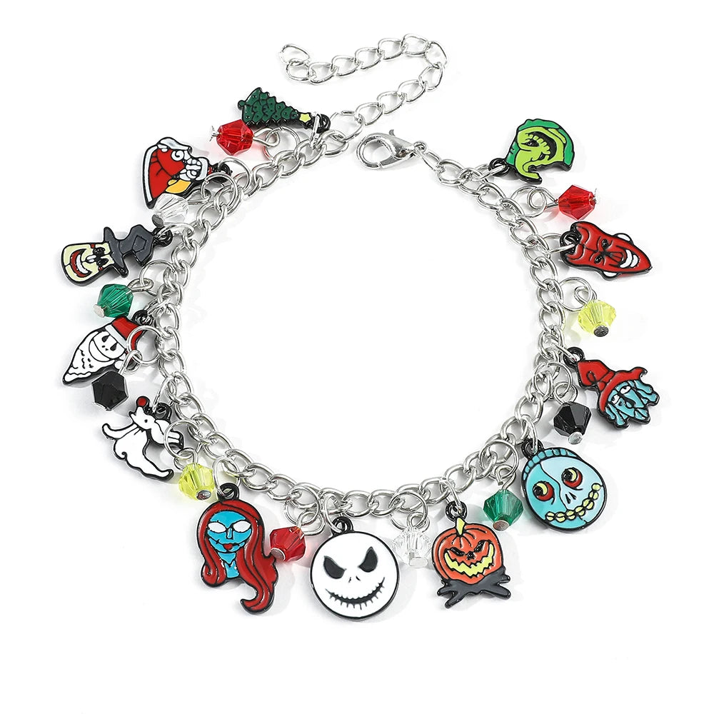 Bracelets à breloques L'Étrange Noël de Monsieur Jack pour femme, accessoires Jack Skellington, Sally Oogie Boogie, bijoux tendance, 2023