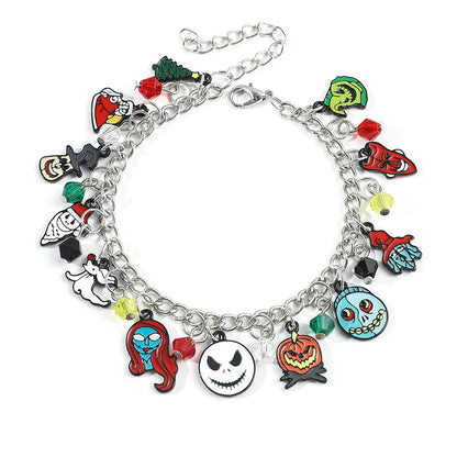 Bracelets à breloques L'Étrange Noël de Monsieur Jack pour femme, accessoires Jack Skellington, Sally Oogie Boogie, bijoux tendance, 2023