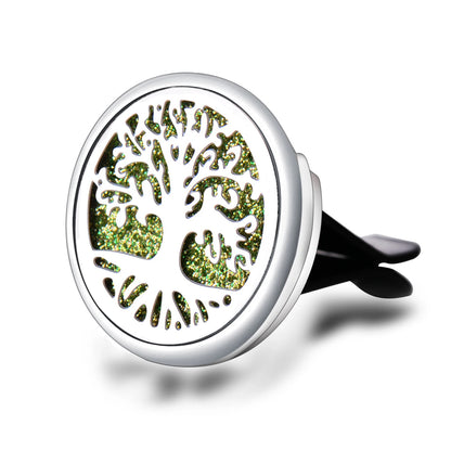 Joint d'aromathérapie pour voiture, arbre de vie, sortie d'air de voiture en acier inoxydable, diffuseur d'huile essentielle, médaillon de parfum à la mode, bijoux