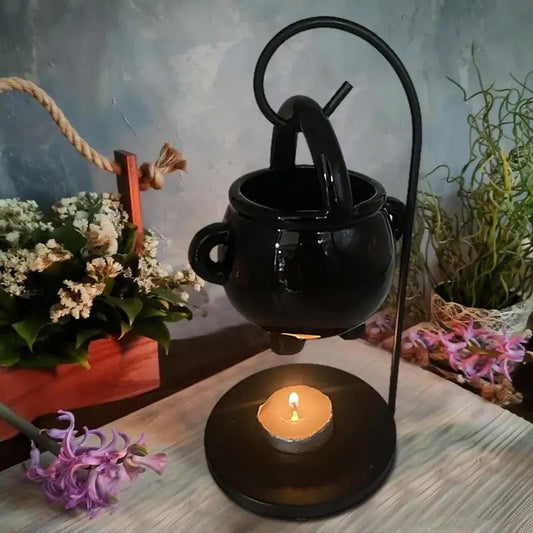 Chaudron suspendu brûleur de cire sorcière chaudron Pot bougeoir fournitures de sorcellerie huile essentielle encens arôme diffuseur décor à la maison