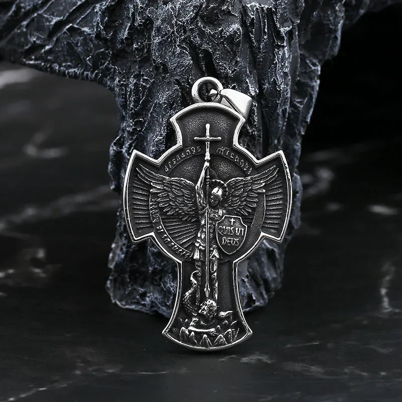 SION L-Collier pendentif Saint Michel en acier inoxydable pour homme et femme, tour de cou vintage, cadeau porte-bonheur, livraison directe, nouveau, 2021