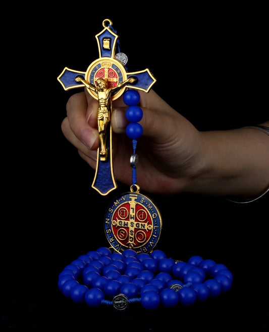 Grand exorcisme orthodoxe, 6 couleurs, Crucifix, pendentif croix, médaille de saint-Benedict, 33 perles de prière, chaîne, chapelet, collier, bijoux