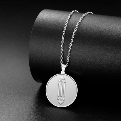 Collier pendentif pièce de monnaie Symbole d'Atlantide, Bijoux totem d'Atlantide mystérieux et ancien, Collection thématique, Cadeaux pour les amateurs de la culture d'Atlantide