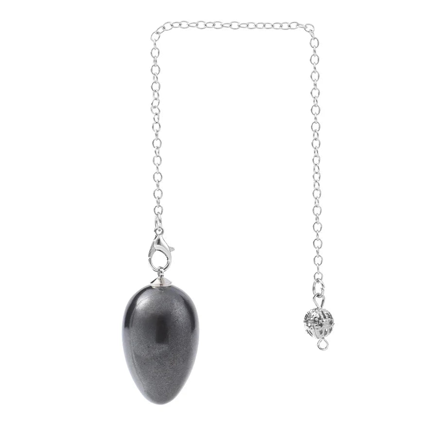 CSJA péndules en cristal pour radiesthésie Divination pierre naturelle pendentif en forme d'oeuf ésoteries radesthésie pendule Pendulo S973