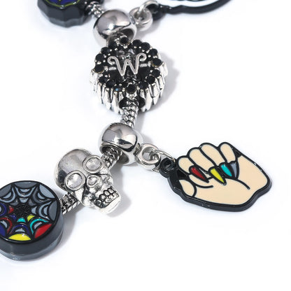 Bracelet de perles de fenêtre arc-en-ciel mercredi Addams, pendentif chose à main, bijoux gothiques pour femmes, accessoires cadeau