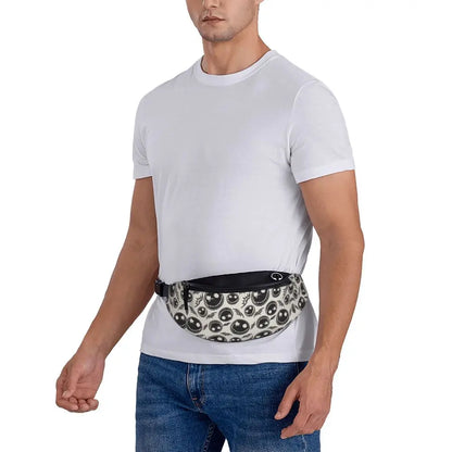 Sac Banane Personnalisé L'Étrange Noël de Monsieur Jack, Sacoche à Bandoulière pour Voyage, Randonnée, Téléphone, Poudres d'Argent