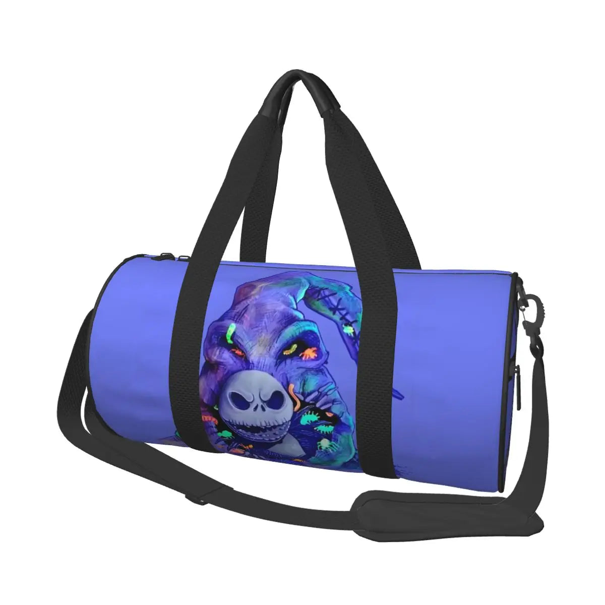 Sac fourre-tout de plage personnalisé Jack Skellington pour femmes, squelette vivant, grand compartiment, sacs de voyage pour salle de sport et plage