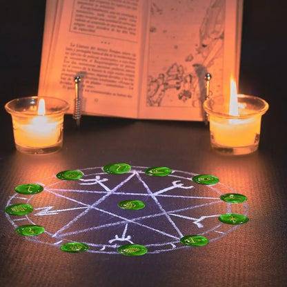 Rune Coal Set avec Runes Plepour débutants, verre, sorcières, velours, proximité, sac à cordes pour la guérison