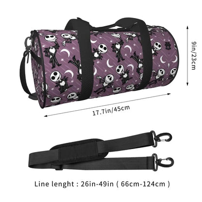 Sac fourre-tout de plage personnalisé Jack Skellington pour femmes, squelette vivant, grand compartiment, sacs de voyage pour salle de sport et plage