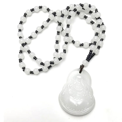 Colliers avec pendentif bouddha noir et vert pour femmes, amulette de Style chinois Maitreya, bijoux, nouveau Style, livraison directe