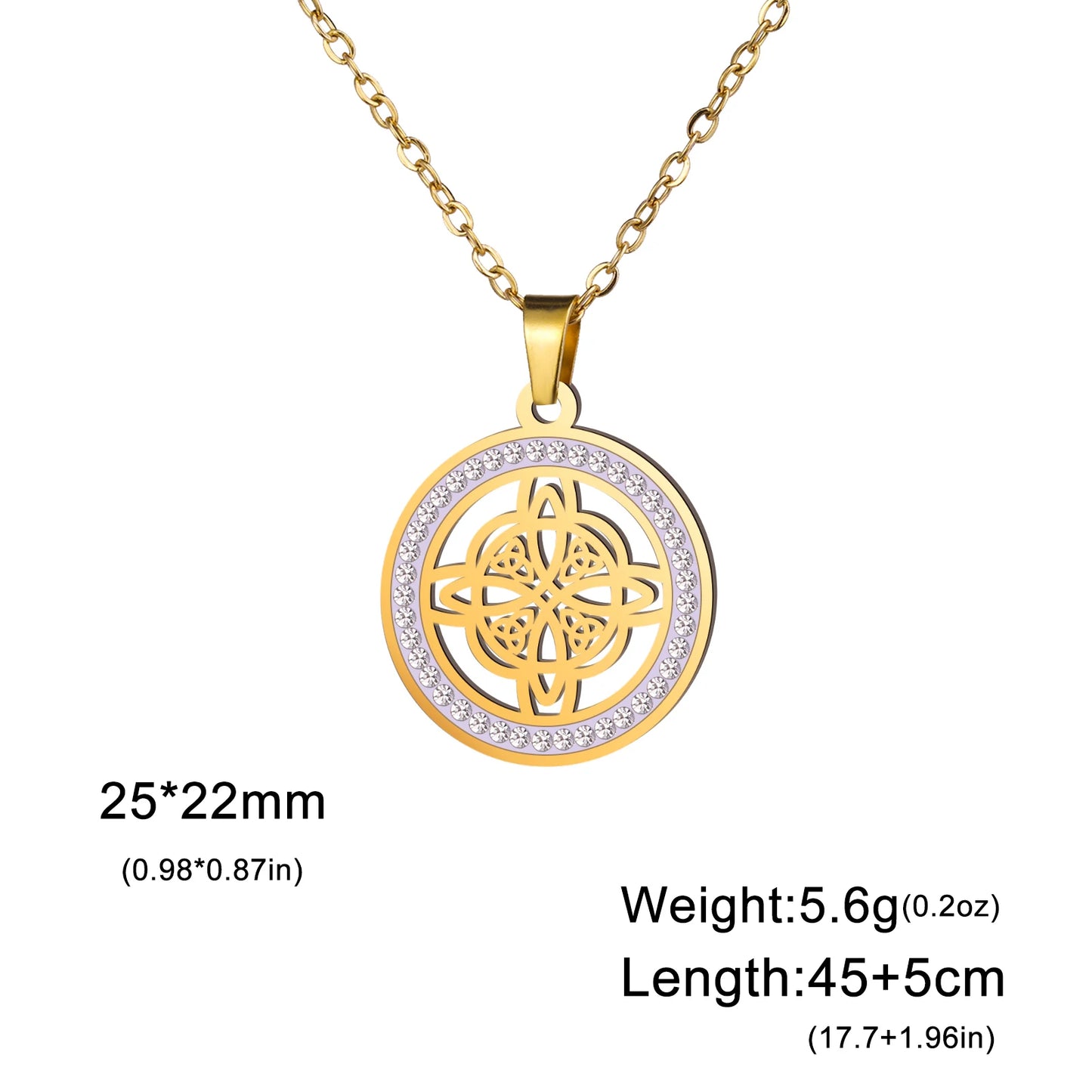 Skyrim Collier Nministériels d Sorcière en Acier Inoxydable, Pendentif Rond, Amulette Wicca, Bijoux Cadeau d'Anniversaire